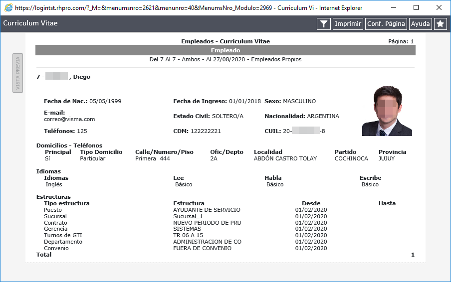 Curriculum Vitae (CV) Visma Latam Wiki